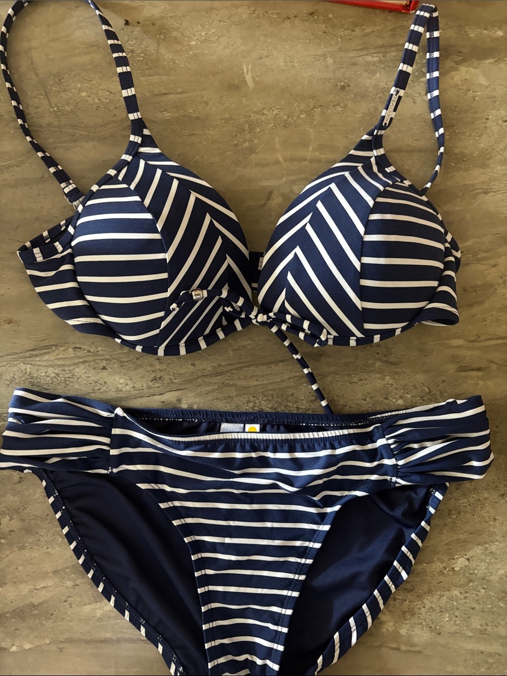 Navy & White Striped Women's Bikini Set Azura